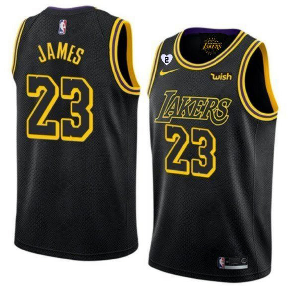 Men's Los Angeles Lakers #23 LeBron James With Gigi Patch Black Stitched Jersey